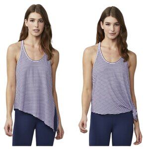 DYI SPORT Asymmetric Flow Lilac/Navy Stripe Tank Top, Size Large - NWT
